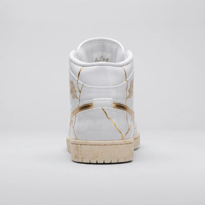 Custom Sneaker Kintsugi 24K Gold Broken Porcelain Mids
