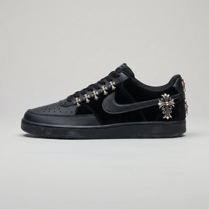 Custom Sneaker Midnight Velvet Gothic Cross Lows