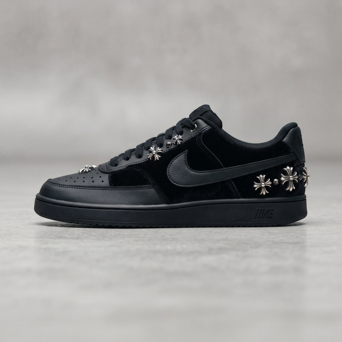 Custom Sneaker Midnight Velvet Gothic Cross Lows