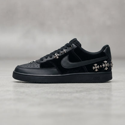 Custom Sneaker Midnight Velvet Gothic Cross Lows