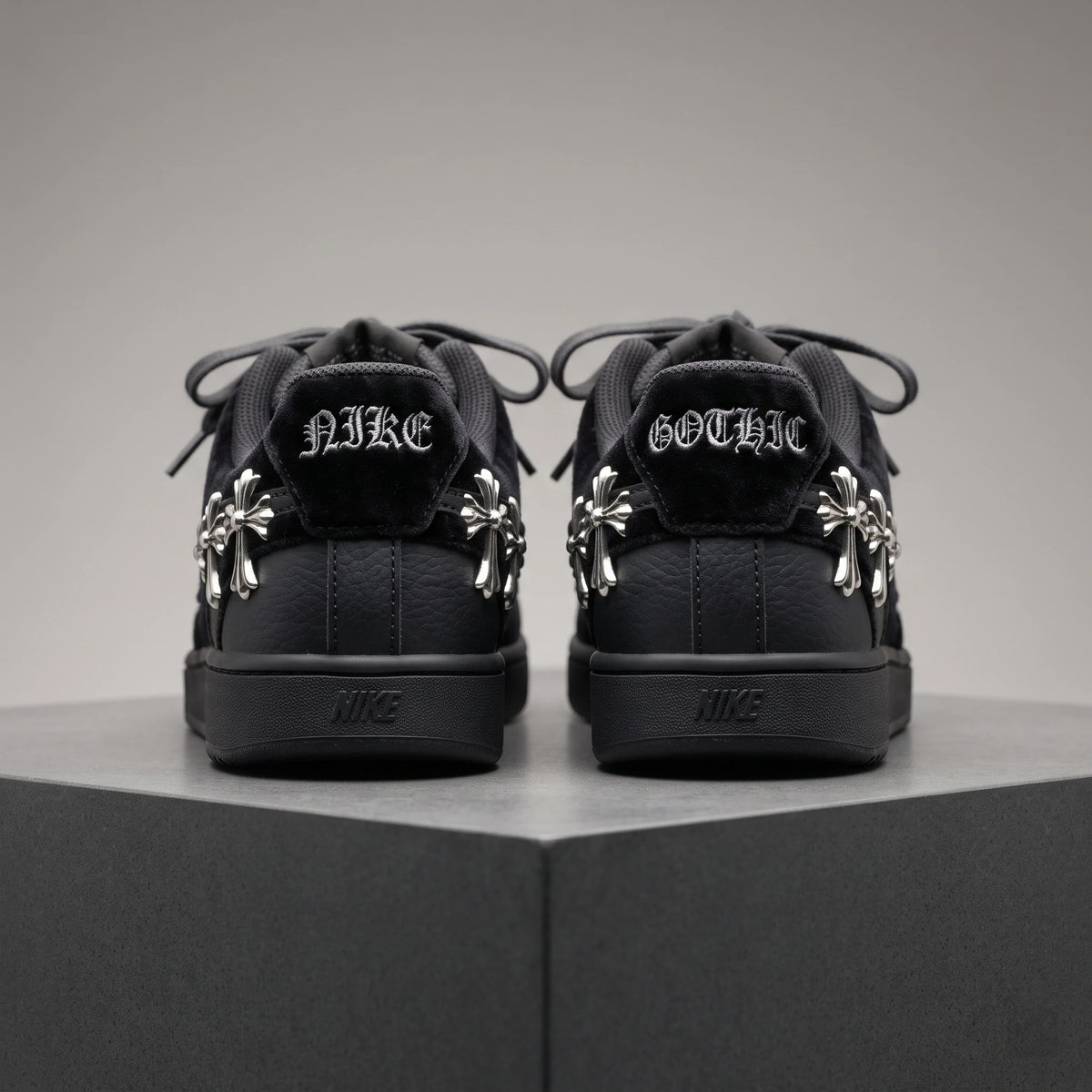 Custom Sneaker Midnight Velvet Gothic Cross Lows