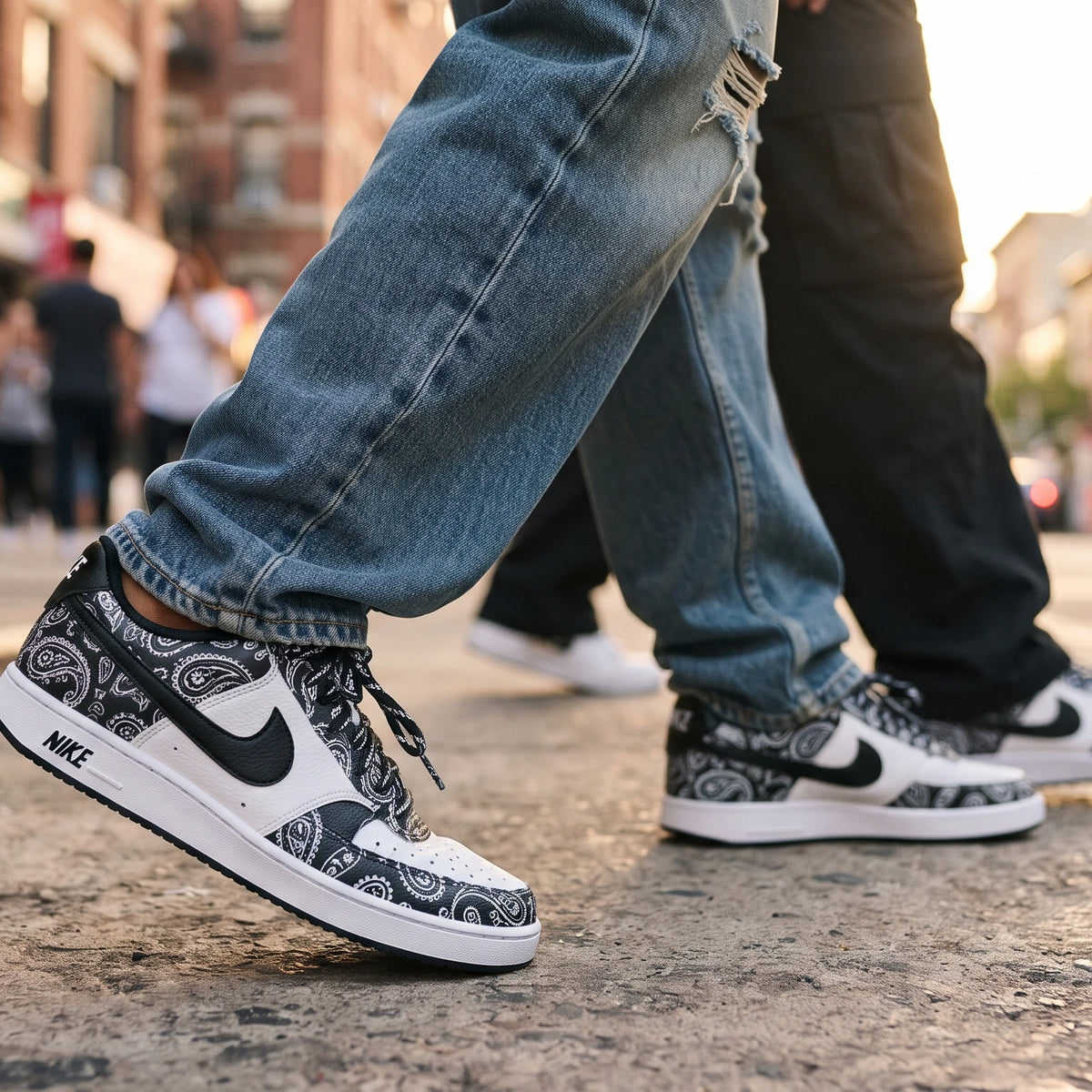 Custom Sneaker Paisley Bandana Monochrome Lows