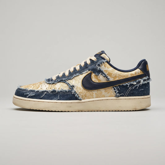 Custom Sneaker Paris Brocade Frayed Denim Lows