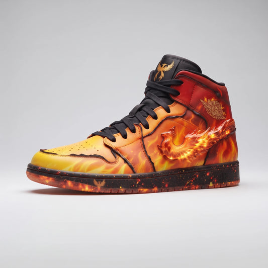 Custom Sneaker Phoenix Rebirth & Blazing Inferno Mids