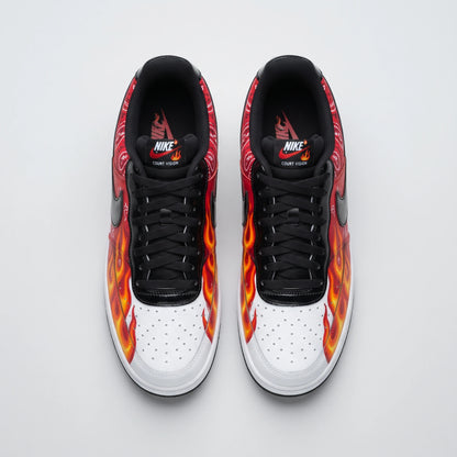 Custom Sneaker Red Bandana Blazing Flame Lows