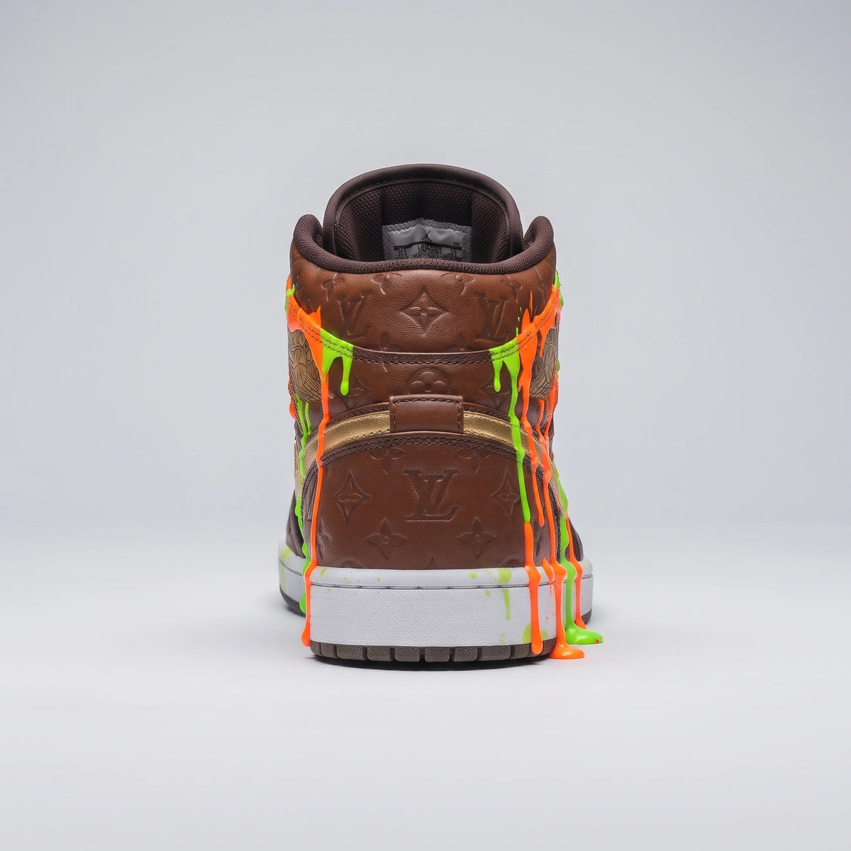 Custom Sneaker Savage Monogram & Neon Hazard Drip Mids