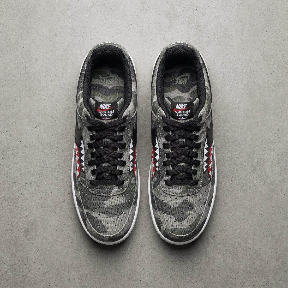 Custom Sneaker Savage Shark Teeth Camo Lows