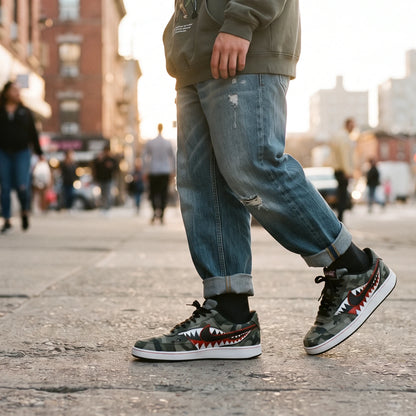 Custom Sneaker Savage Shark Teeth Camo Lows