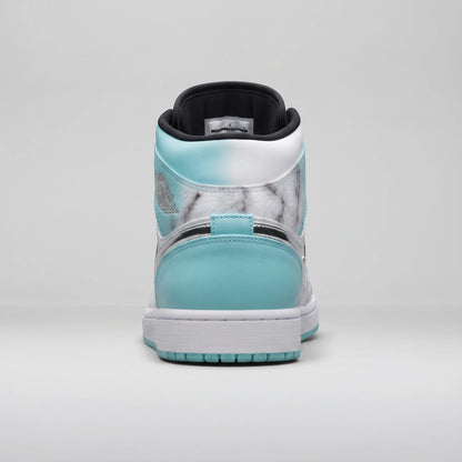 Custom Sneaker Tiffany Diamond & Carrara Marble Mids