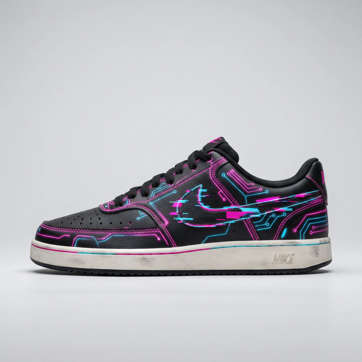 Custom Sneaker Tokyo Neon Cyber Glitch Lows