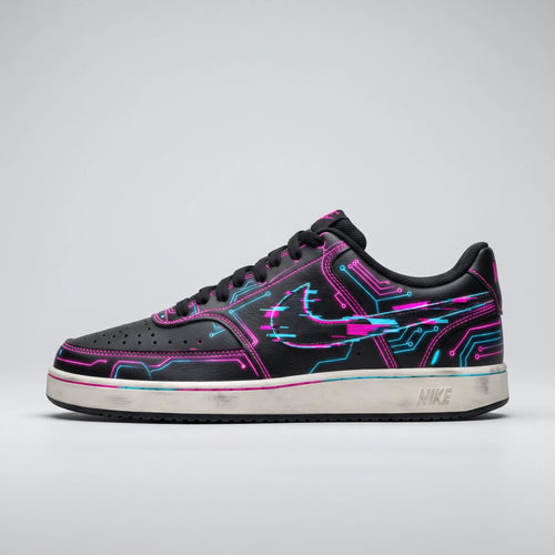 Custom Sneaker Tokyo Neon Cyber Glitch Lows