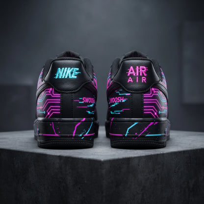 Custom Sneaker Tokyo Neon Cyber Glitch Lows