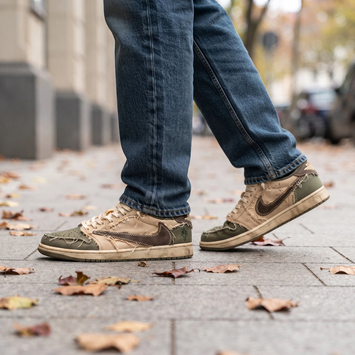 Custom Sneaker Travis Cactus Deconstructed Raw Canvas