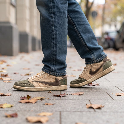 Custom Sneaker Travis Cactus Deconstructed Raw Canvas